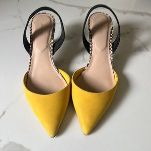 Aldo Yellow Kitten Heel Slingback